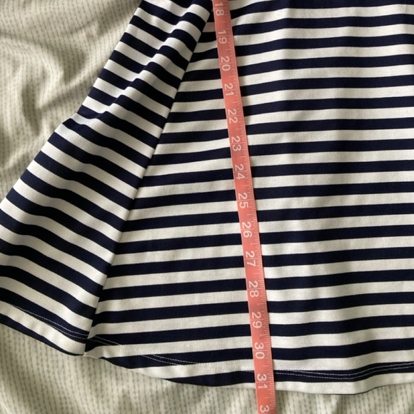 H&M Divided Navy Blue and White Sized US 4 Skater Striped Dress - Picture 11 of 13